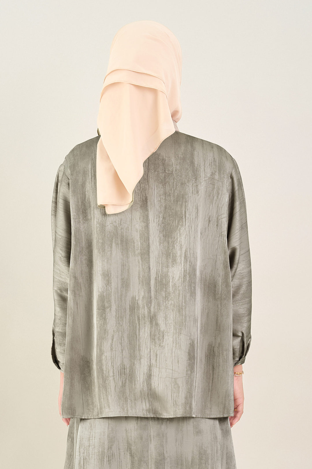 Renata Glitter Brushed Satin Shirt Champagne