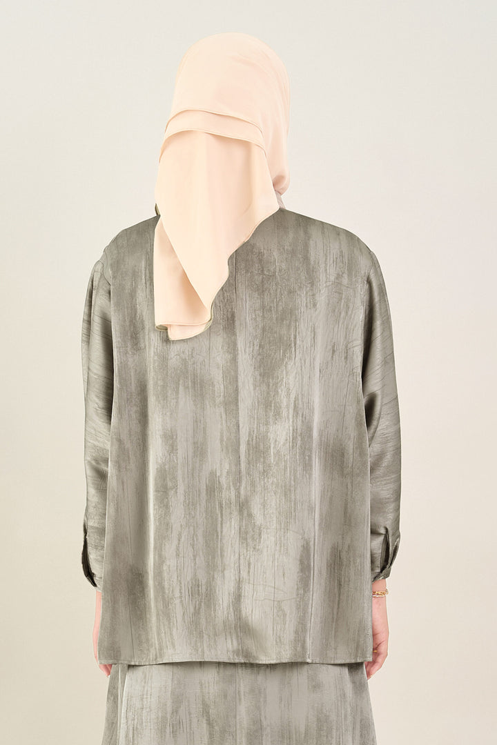 Renata Glitter Brushed Satin Shirt Champagne