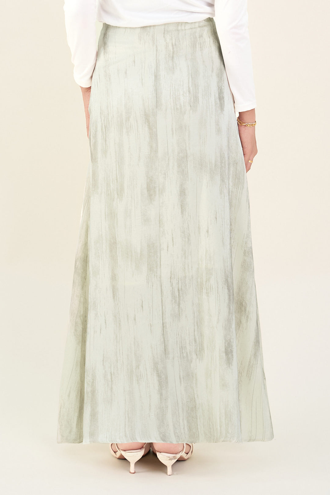 Renata Glitter Brushed Satin Skirt Ivory