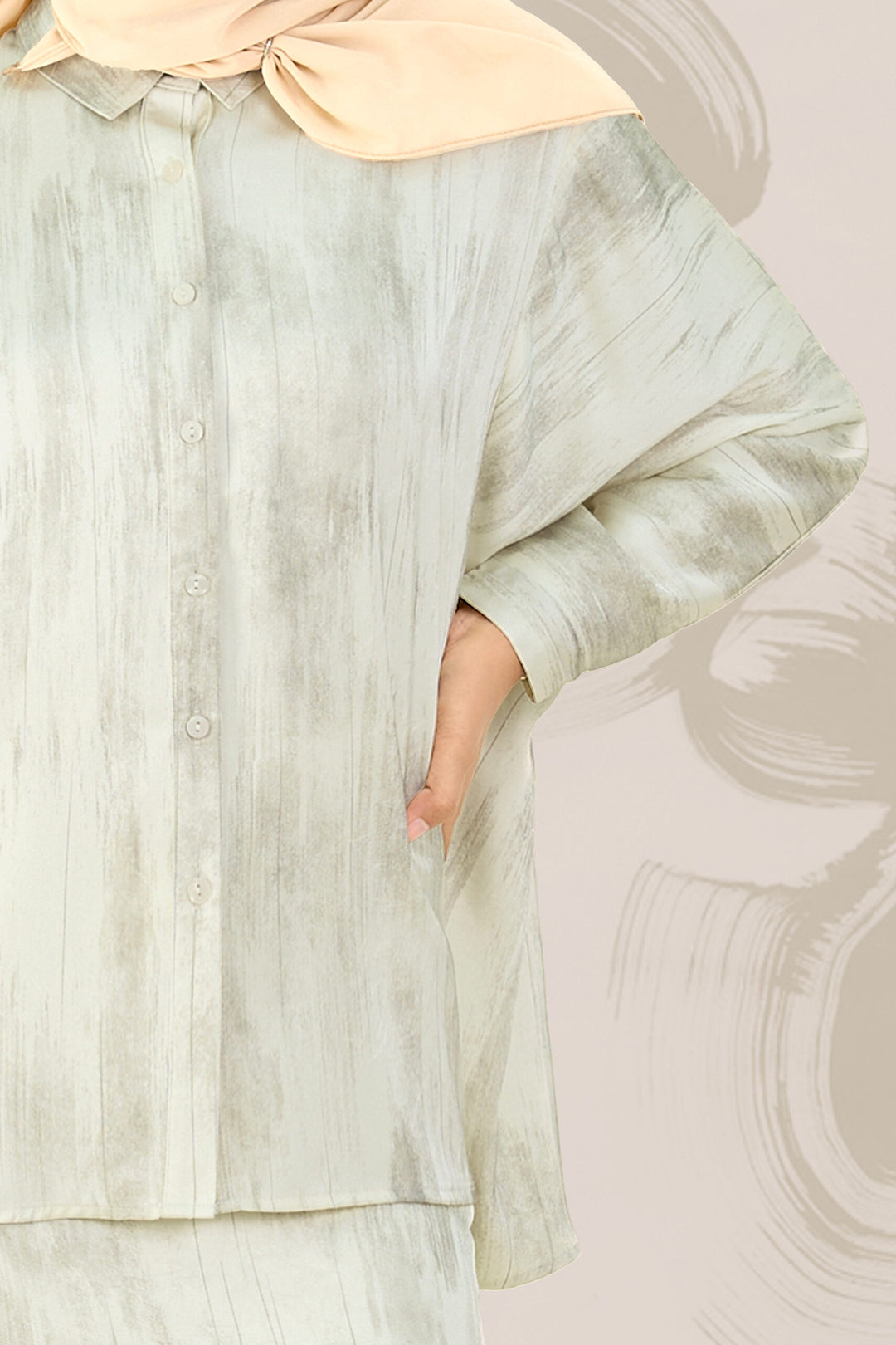 Renata Glitter Brushed Satin Shirt Ivory