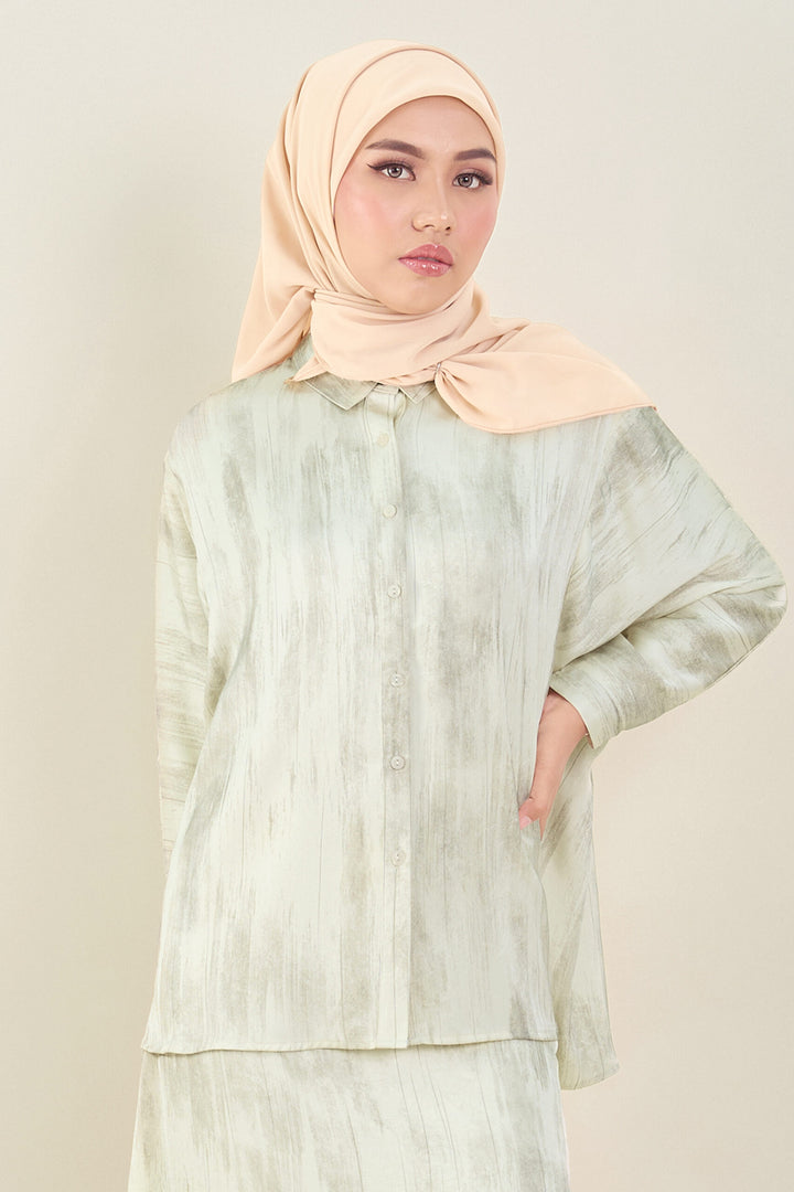 Renata Glitter Brushed Satin Shirt Ivory