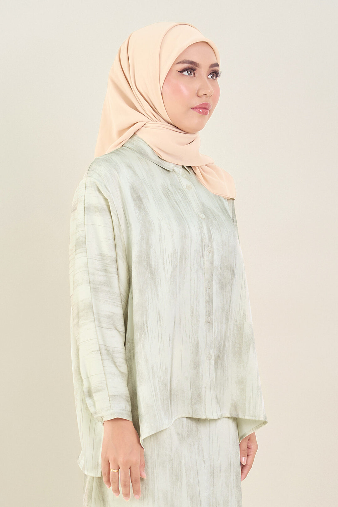 Renata Glitter Brushed Satin Shirt Ivory