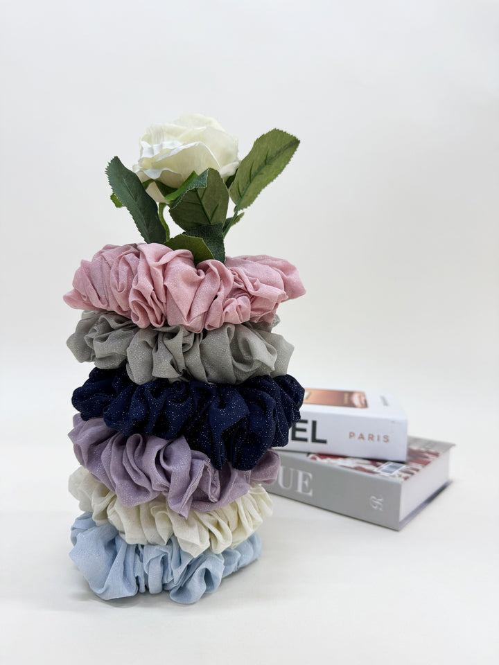Sparkle Cotton Voile Scrunchies