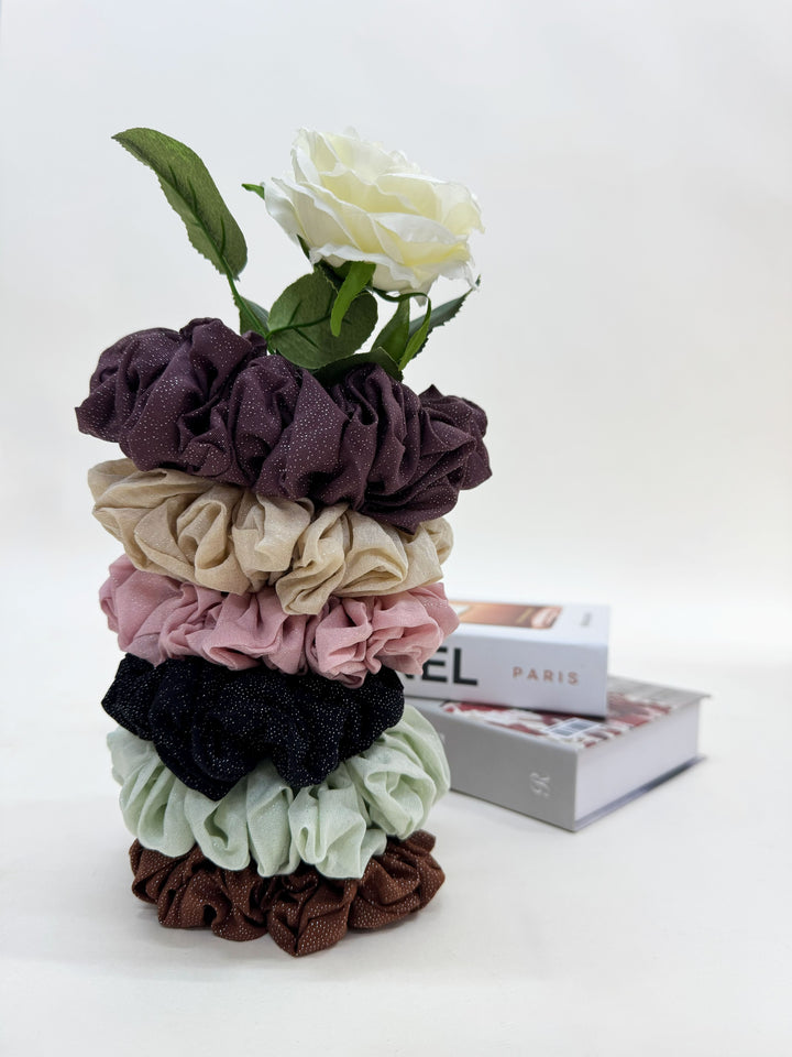 Sparkle Cotton Voile Scrunchies