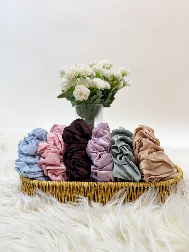 Plain Cotton Voile Scrunchies