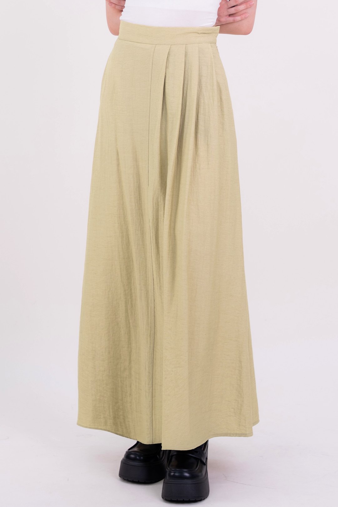 Sienna Semi-Pleated Skirt Lemongrass