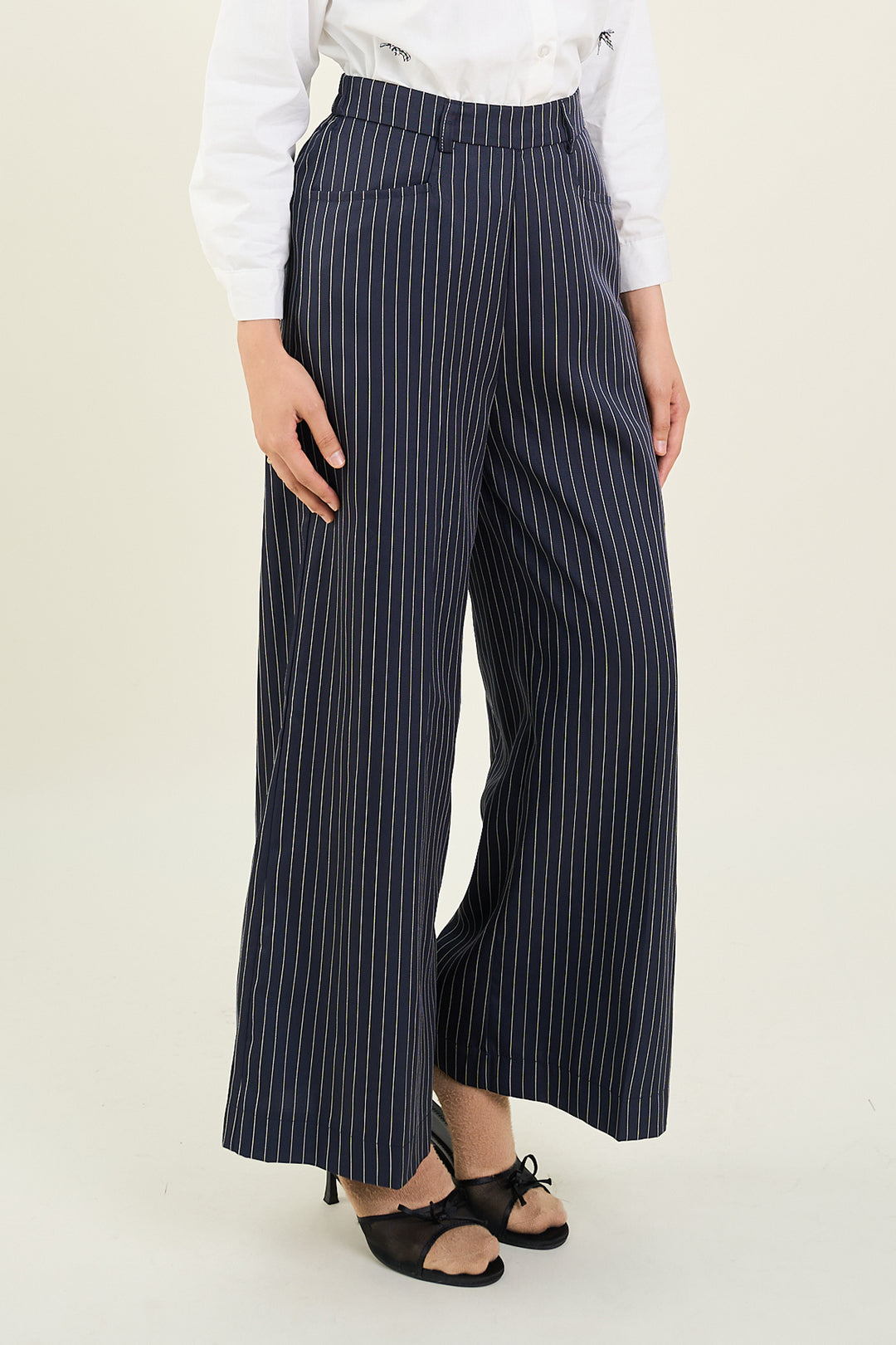 Naomi Stripe Print Pants Navy