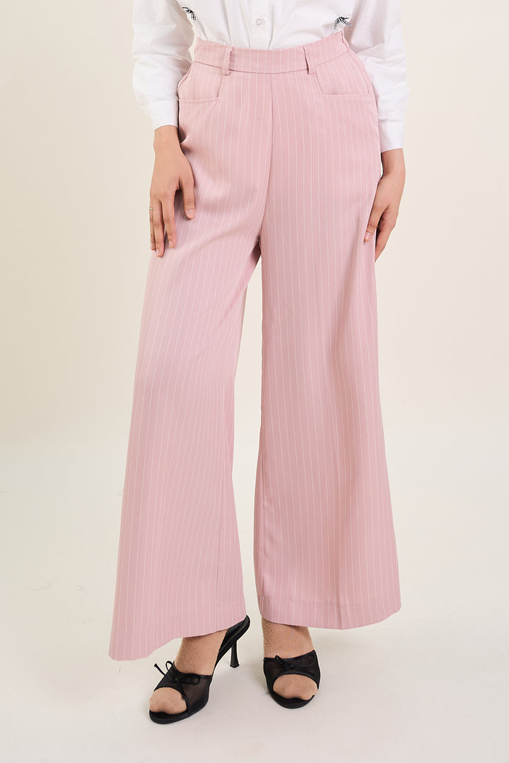 Naomi Stripe Print Pants Pink