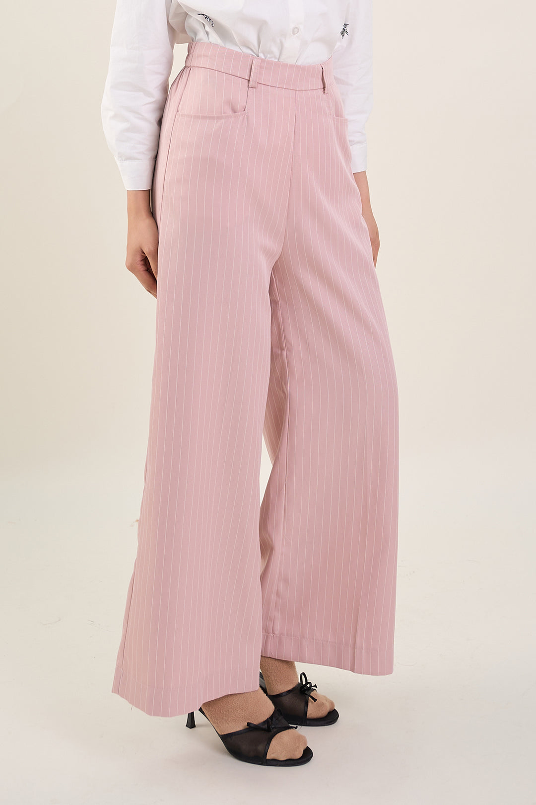 Naomi Stripe Print Pants Pink