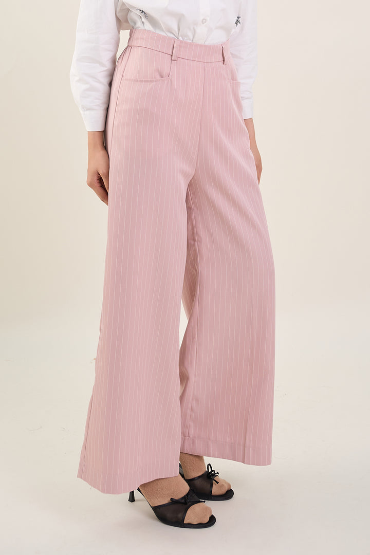 Naomi Stripe Print Pants Pink