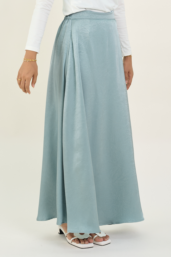 Isabelle Satin Skirt Greyish Blue