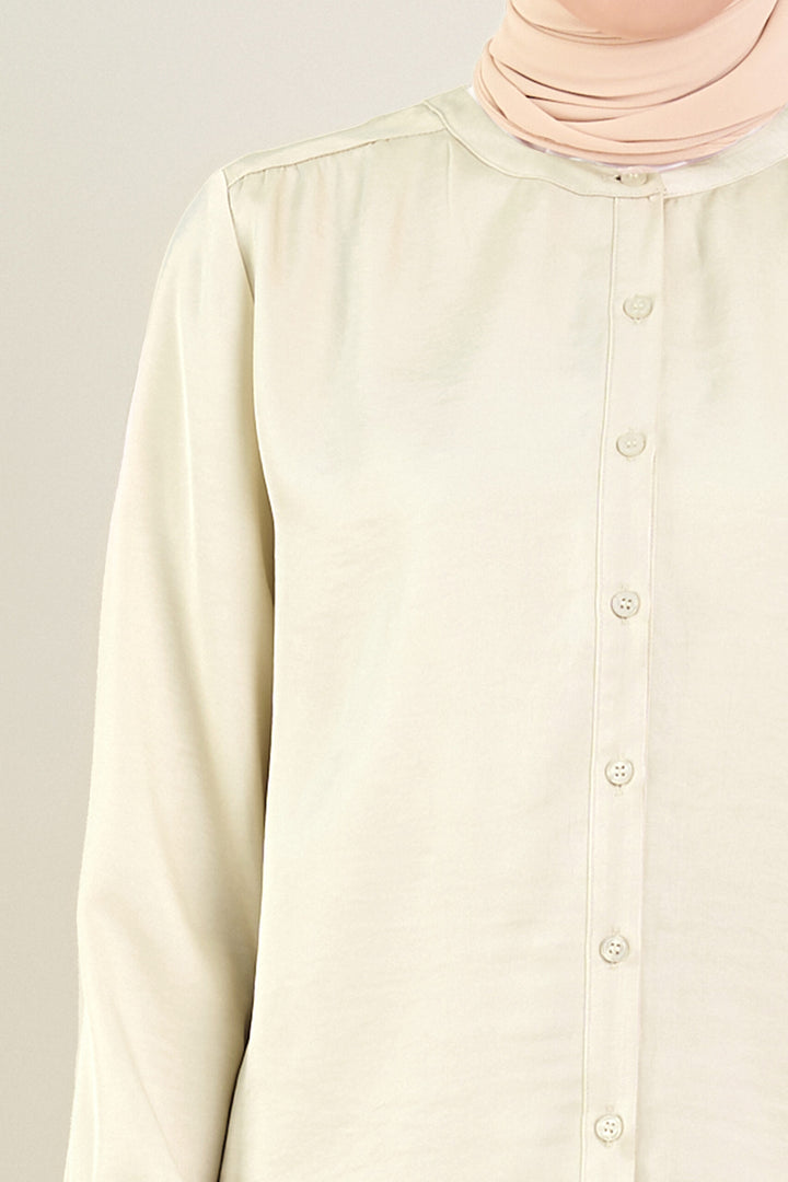 Stella Satin Blouse Beige