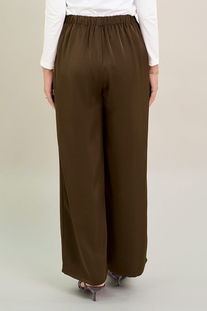 Stella Satin Pants Brown