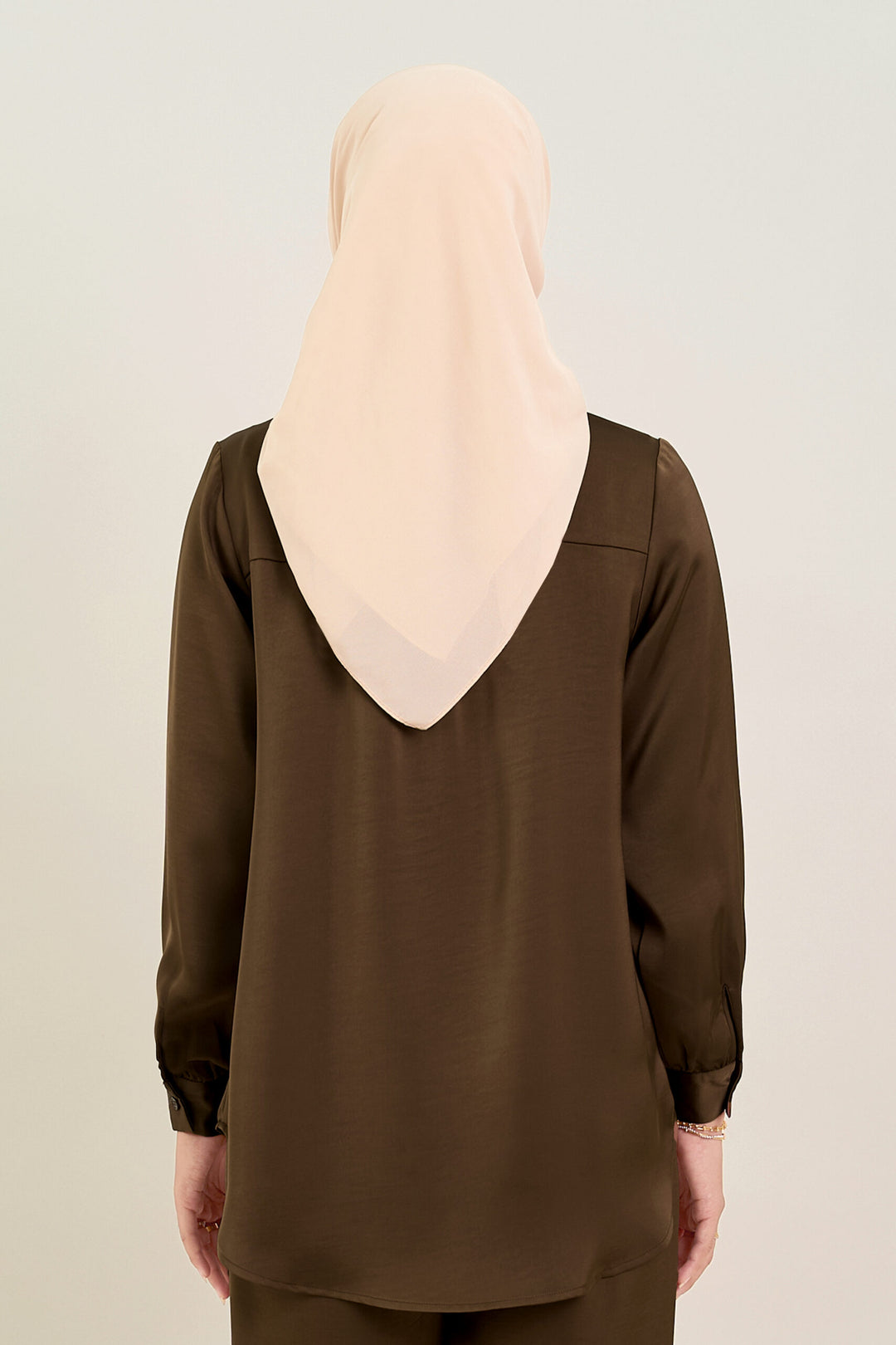 Stella Satin Blouse Brown