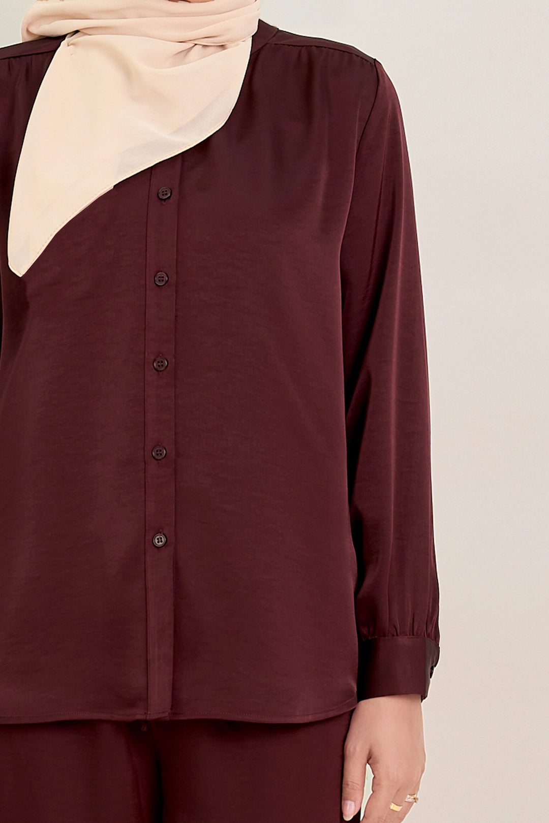 Stella Satin Blouse Burgundy