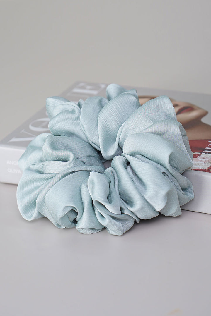 Plain Scrunchies Chiffon Turquoise