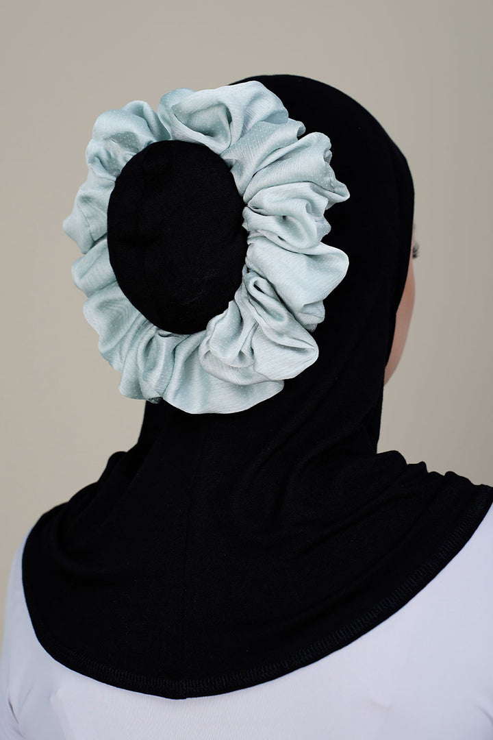 Plain Scrunchies Chiffon Turquoise