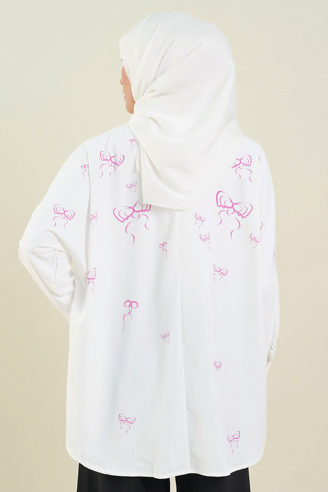 Vya Georgette Bow Shirt Off-White