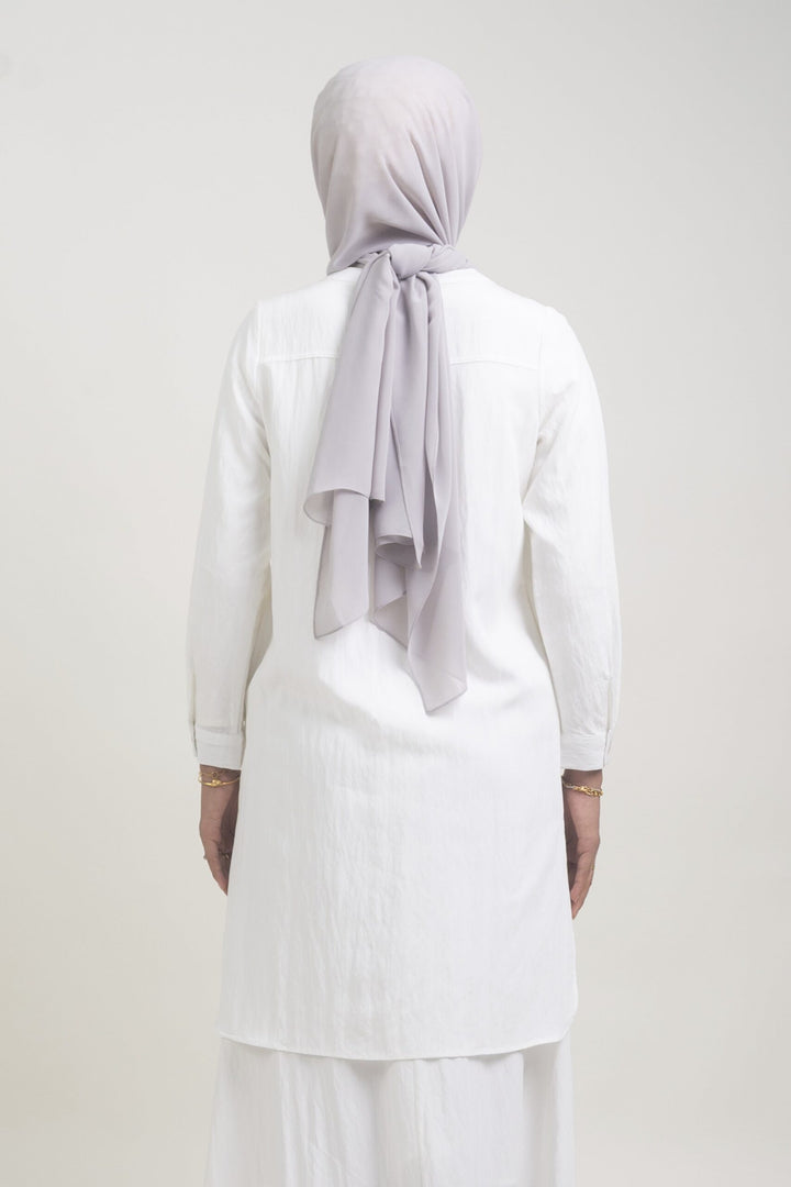 Lunara Cotton Long Blouse White