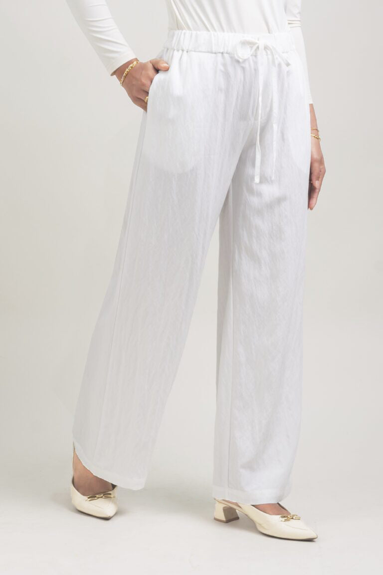 Lunara Cotton Pants White