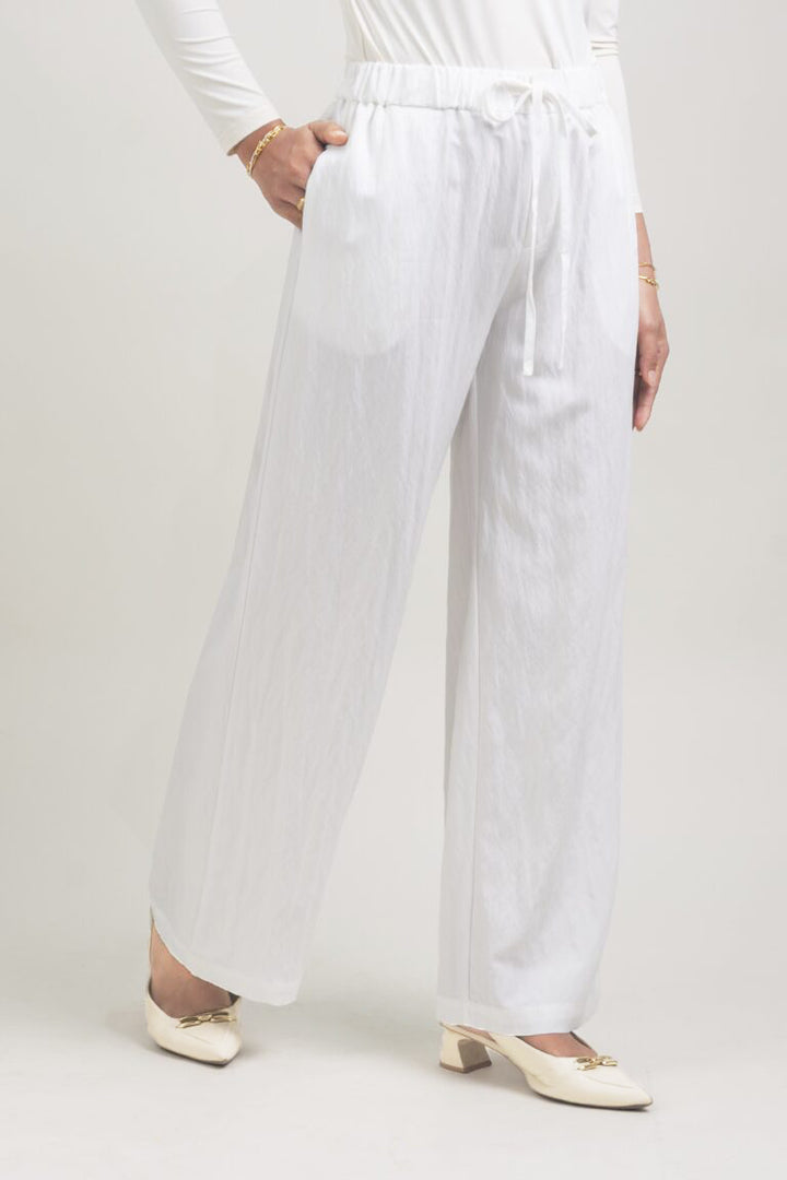 Lunara Cotton Pants White
