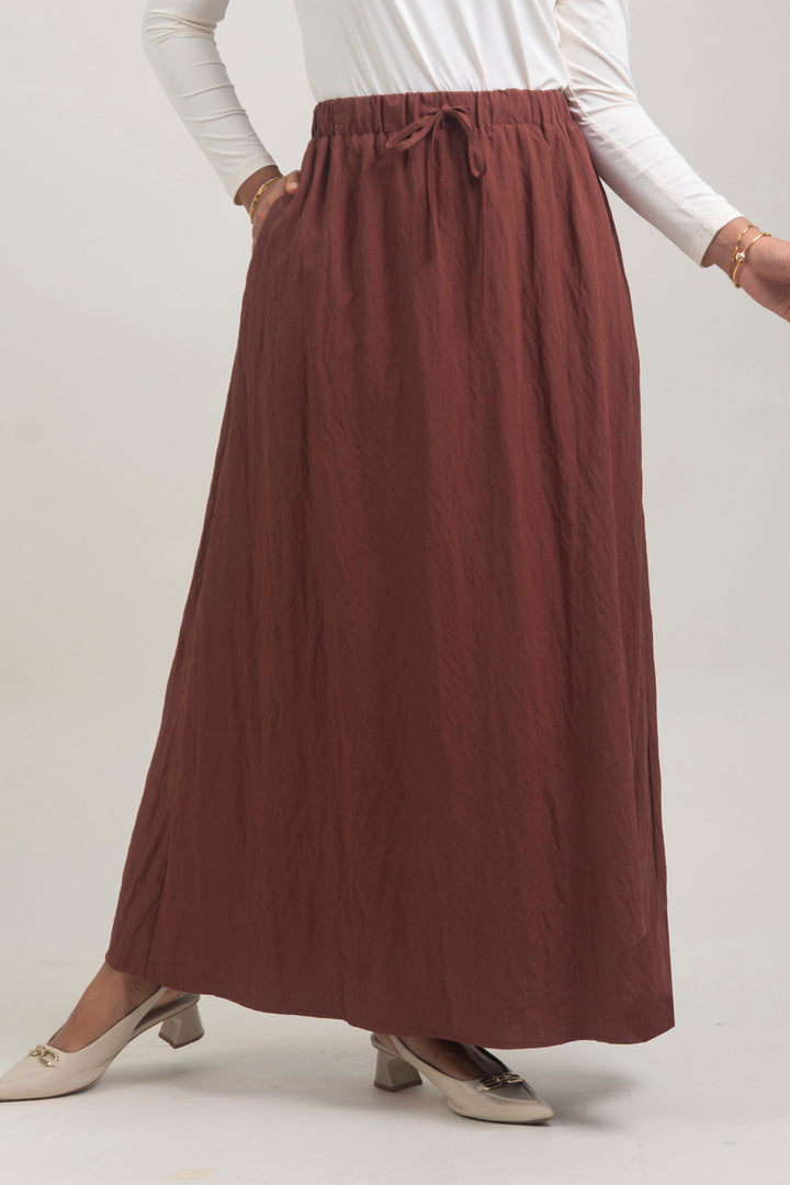Lunara Cotton Skirt Copper Brown