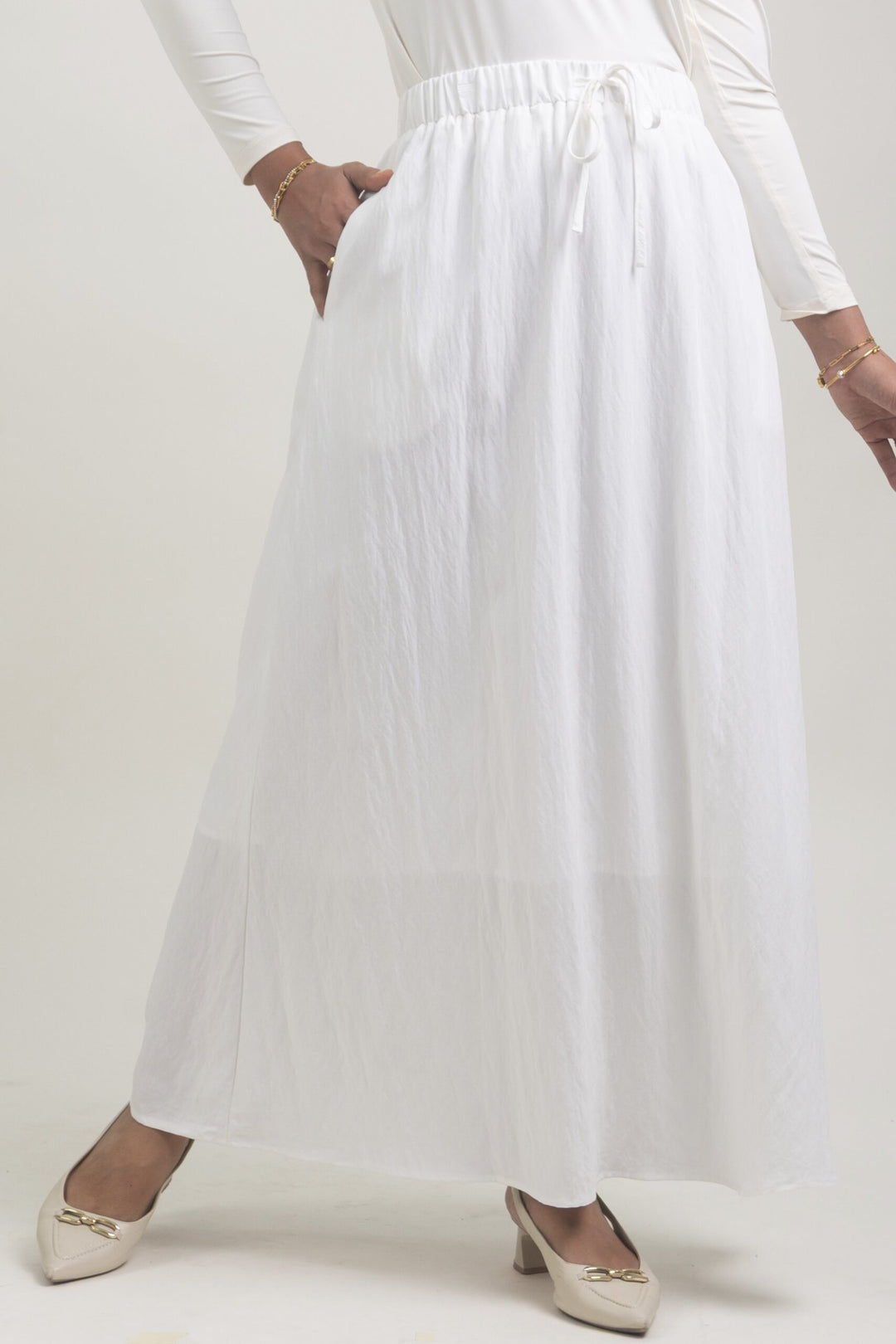 Lunara Cotton Skirt White