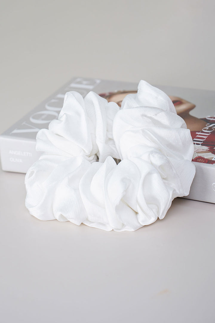 Plain Scrunchies Chiffon White