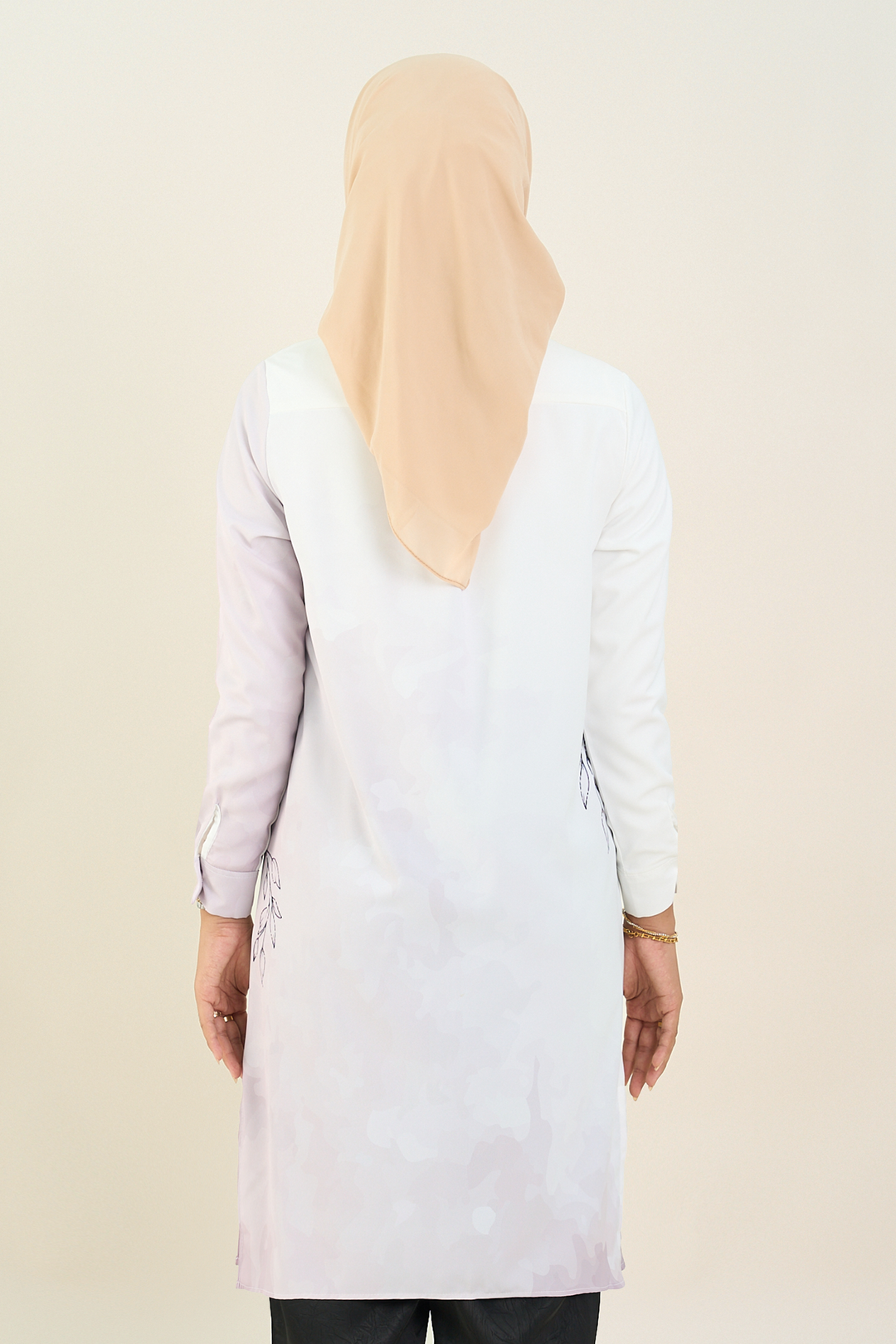 Nerina Printed Long Blouse White