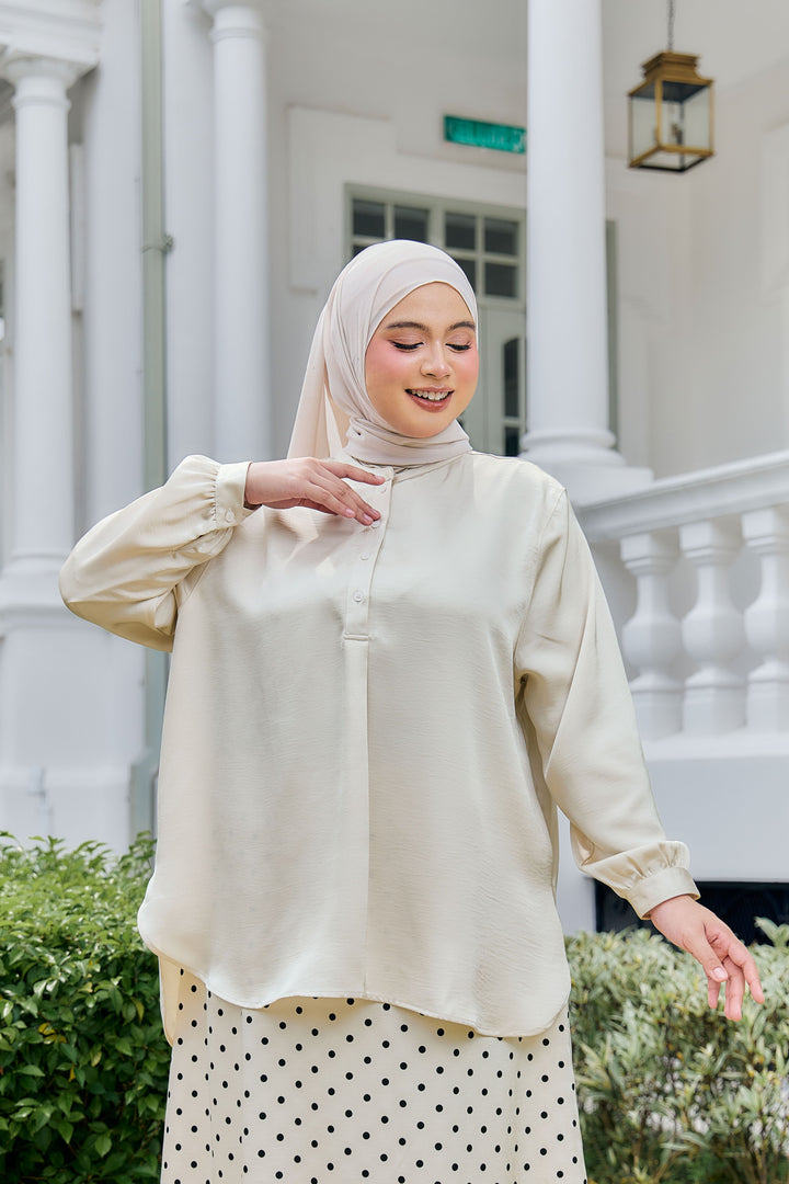 Wilda Plus Crushed Satin Blouse