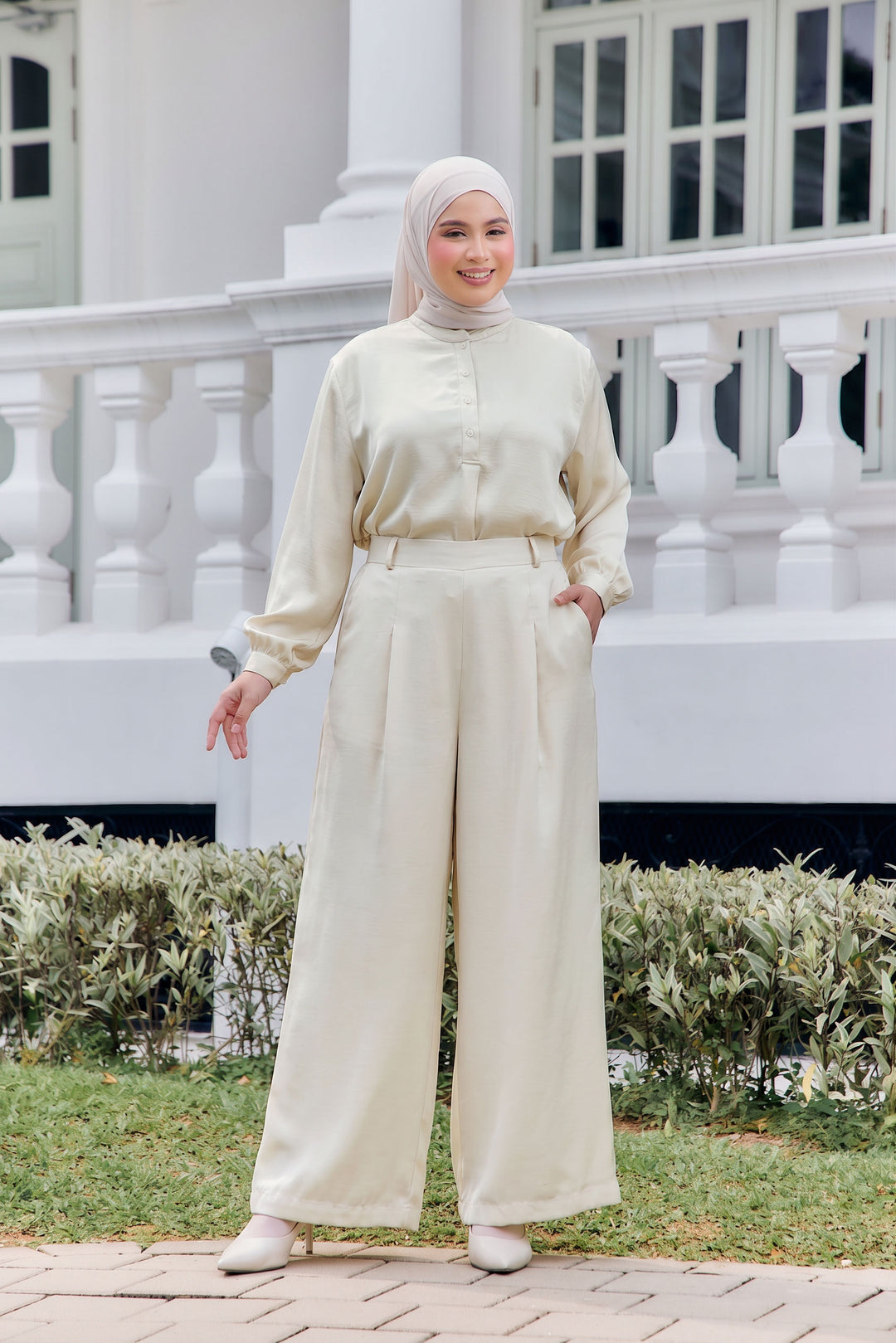 Wilda Plus Crushed Satin Pants