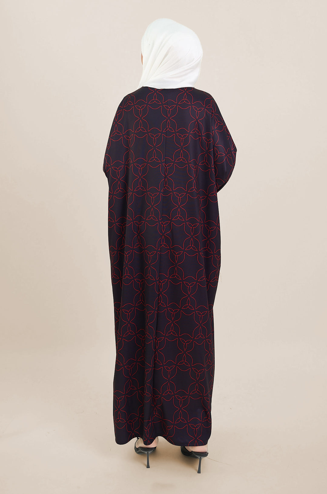 Zaireen Kaftan Black-Red