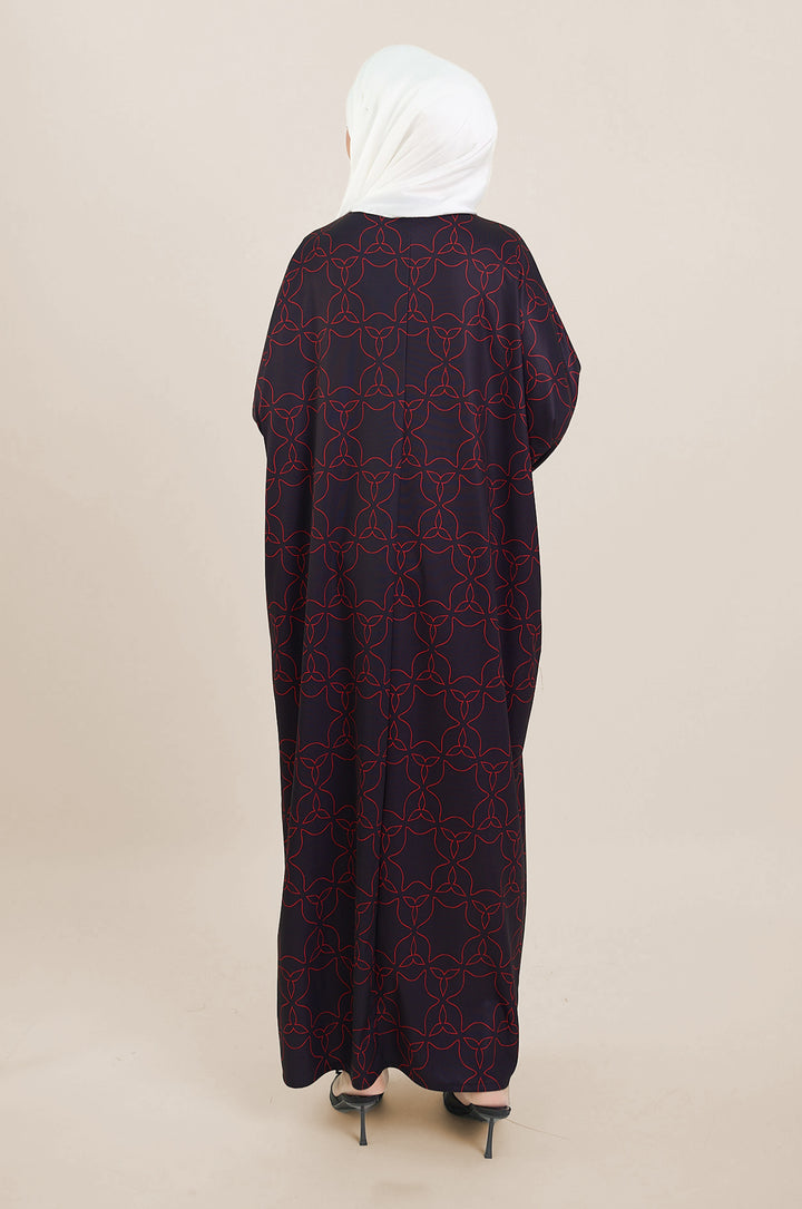 Zaireen Kaftan Black-Red