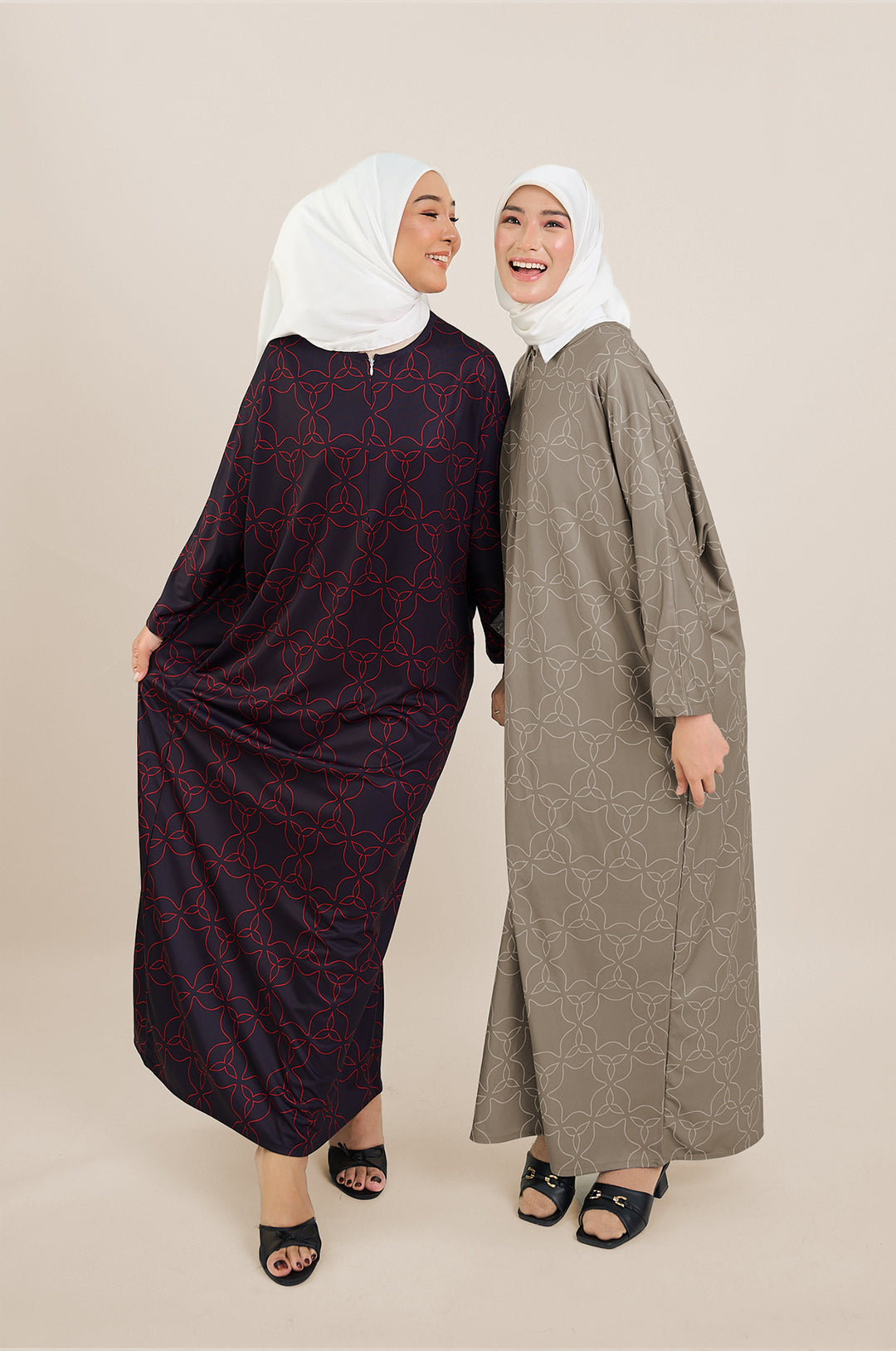 Zaireen Kaftan Black-Red